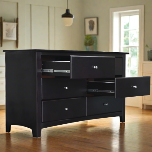 Dresser Solid Wood Six Drawer Espresso