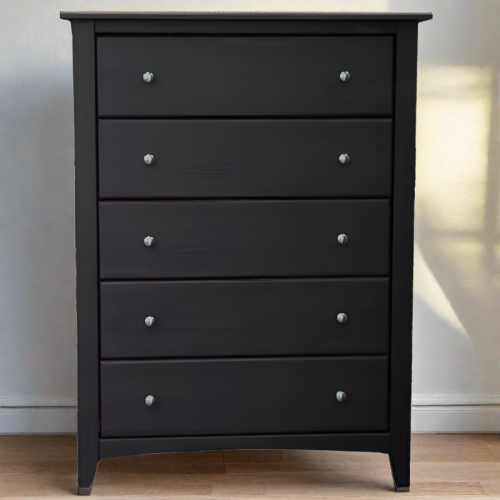 Chest Solid Wood Five Drawer Espresso