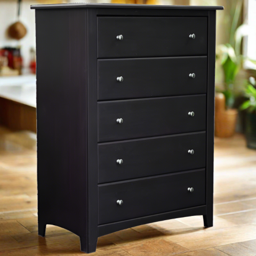 Chest Solid Wood Five Drawer Espresso