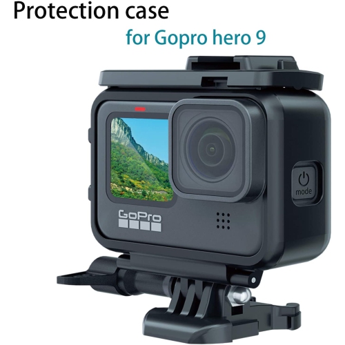 Case for GoPro Hero 9 Frame Housing with Cold Shoe Mount, Protective Shell Cage Mount Accessories for Go Pro Hero 9 Action Cameras