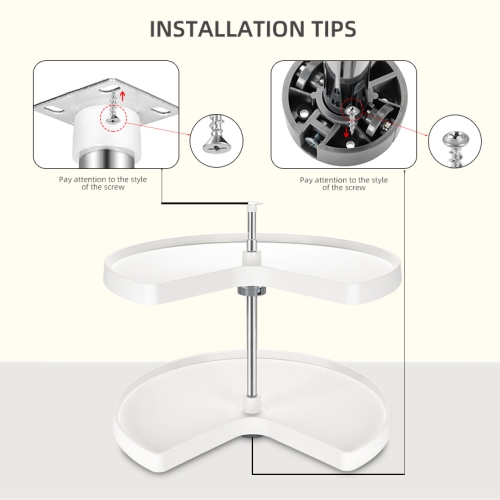 28 po, plateau tournant à 2 niveaux, plateau tournant, plateau tournant, blanc