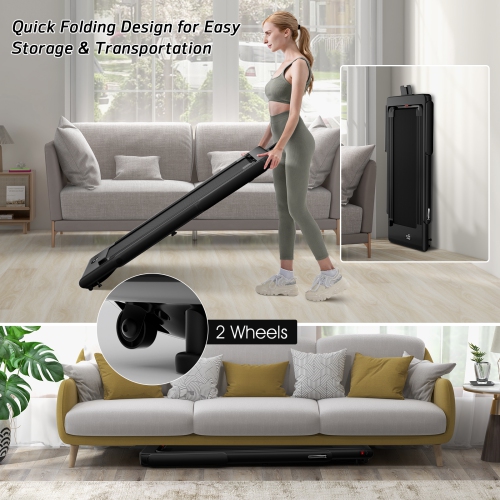 Tapis de course pliable 2 en 1SuperFit – Moteur 2,25 CV – Double écran – Haut-parleur Bluetooth