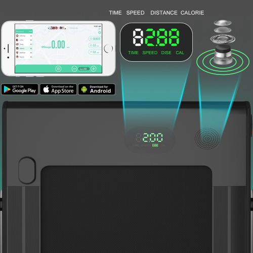 Tapis de course pliable 2 en 1SuperFit – Moteur 2,25 CV – Double écran – Haut-parleur Bluetooth