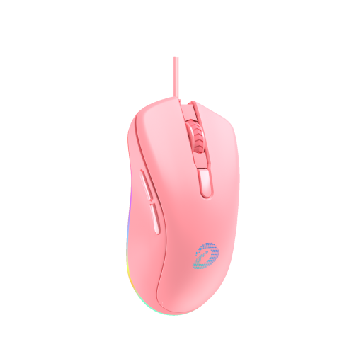 Dareu Pink Gaming Office Mouse 6 Programmable Buttons, Ergonomic RGB Mouse with 16.8 Million Chroma 7 Backlit for PC, Laptop, and Notebook