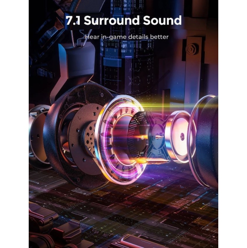 Mpow EG3 Pro Gaming Headset, 3D Bass Surround Sound for PS5 PS4 Xbox Computer Headset with Noise Cancelling Mic - Open Box