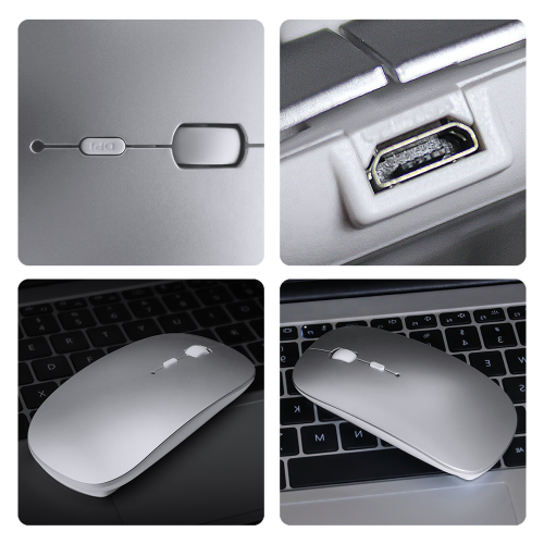 Slim Wireless Mouse for Bluetooth 2.0/3.0/4.0, Up to 1600 DIP, Compatible with Windows, MacOS, Android, iPhone/iPad