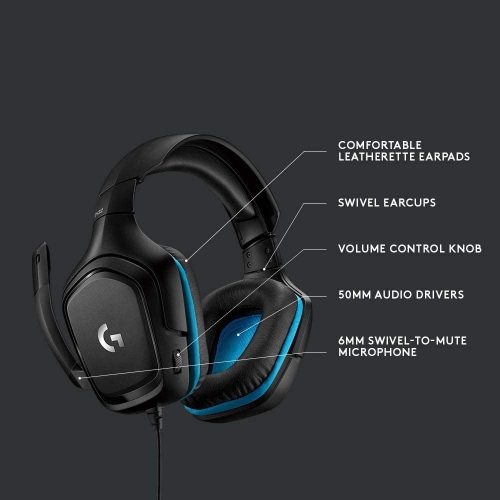 Logitech G432 7.1 Surround Sound Gaming Headset --New