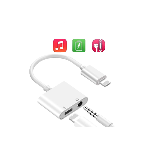 Dual Headphone Adapter 3.5 mm Jack Charger Adapter Compatible with iPhone 11,12 and 13