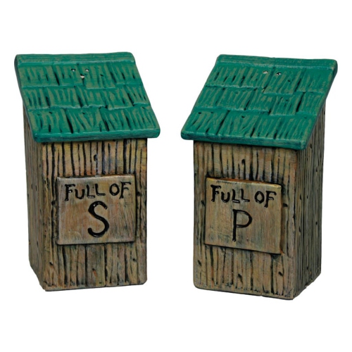 RIVERS EDGE SALT AND PEPPER SHAKERS - OUTHOUSE