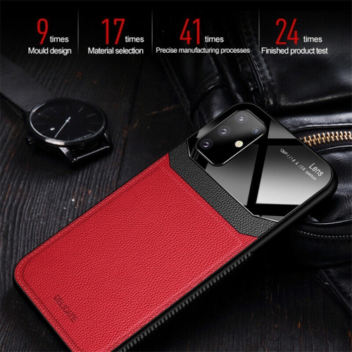 Couvercle arrière de l’étui en cuir étui protecteur couvercle arrière en verre pour Galaxy S20 FE de Samsung