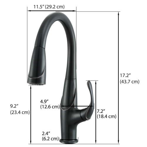 Ancona Eliya Single Handle Pull-Down Kitchen Faucet in Oil Rubbed Bronze
