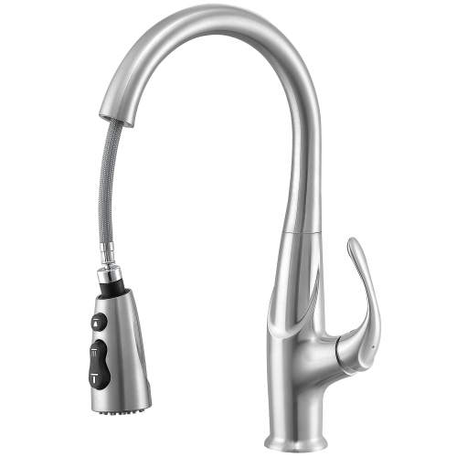 Ancona Eliya Single Handle Pull-Down Kitchen Faucet in Brushed Nickel Finish