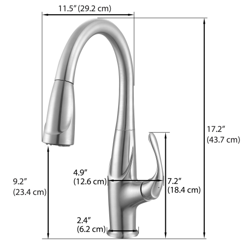 Ancona Eliya Single Handle Pull-Down Kitchen Faucet in Brushed Nickel Finish