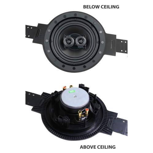 Boost Audio NV62FS Near-Vanishing Premium 6.5" Single Point Stereo In-Ceiling Speaker with Pre-Construction Bracket