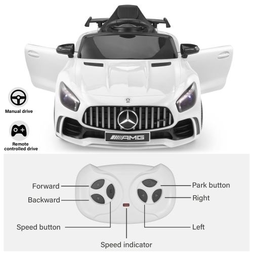 VOLTZ TOYS 12V Ride-on Car for Kids, Official Licensed Mercedes-Benz GT R with Remote, MP3 and LED Lightings Perfect Gift