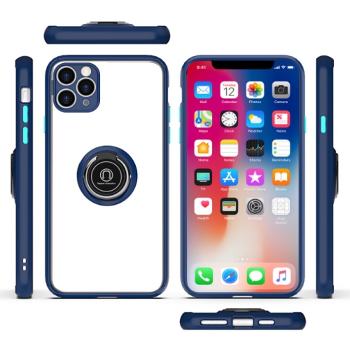 CC  Topsave Clear Hard Acrylic Shell Cover, Hybrid Ring Back Case for Iphone 11 Pro In Navy Blue