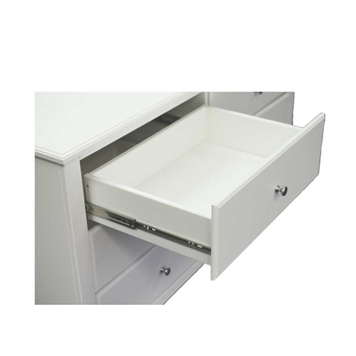 Commode en bois massif à six tiroirs, blanc