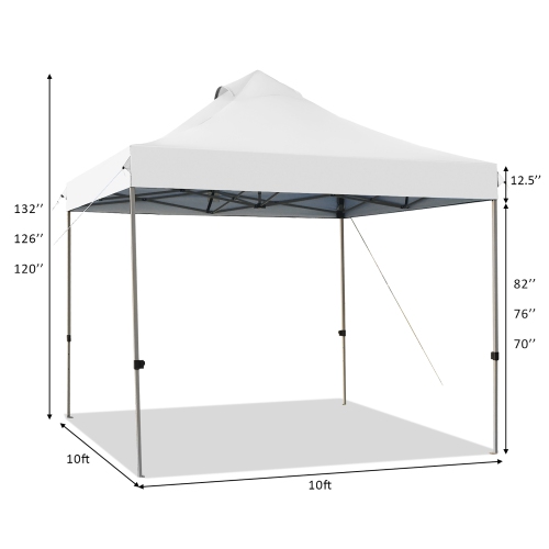 Costway 10' x 10' Portable Pop Up Canopy Event Party Tent Adjustable W/Roller Bag
