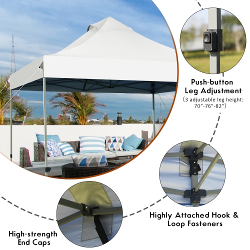 Costway 10' x 10' Portable Pop Up Canopy Event Party Tent Adjustable W/Roller Bag