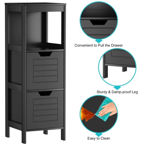 Costway Bathroom Wooden Floor Cabinet Multifunction Storage Rack Stand Organizer