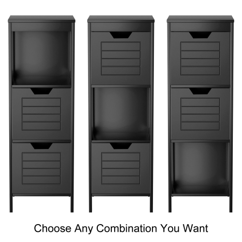 Costway Bathroom Wooden Floor Cabinet Multifunction Storage Rack Stand Organizer