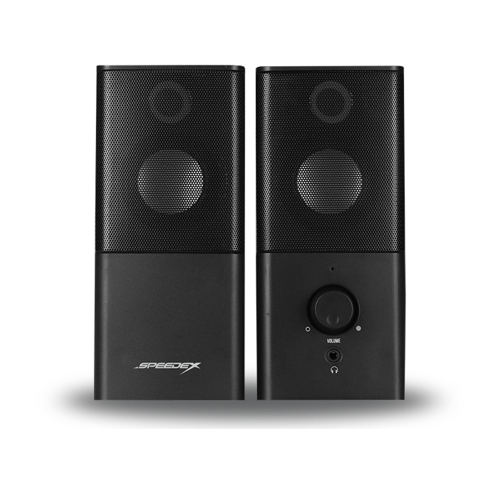 Speedex Multimedia 2.0 channel 6W stereo 3.5mm + USB powered with front headset output connector PC speaker