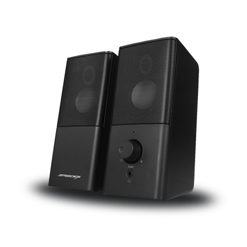 Speedex Multimedia 2.0 channel 6W stereo 3.5mm + USB powered with front headset output connector PC speaker