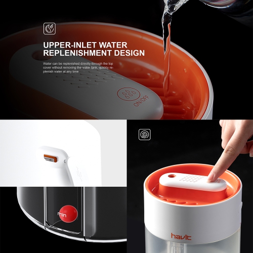 Havit 1.0L Upper-Inlet Mist Humidifier build-in aromatherapy box and light mode