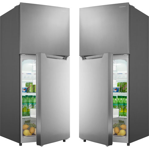 Insignia 24" 10.1 Cu. Ft. Top Freezer Refrigerator w/ Reversible Door (NS-RTM10SS2-C) - Stainless Steel