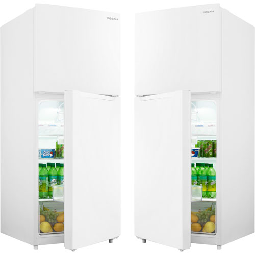 Insignia 24" 10.1 Cu. Ft. Top Freezer Refrigerator w/ Reversible Door - White