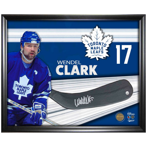 Frameworth PhotoGlass Toronto Maple Leafs: Wendel Clark Framed Signed Stick Blade