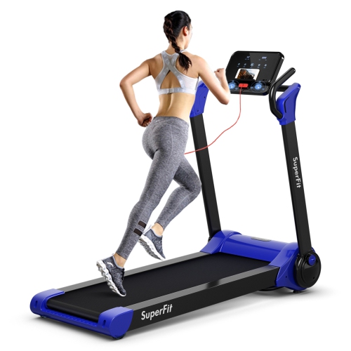 SuperFit Compact Folding 2.25HP Electric Treadmill Running Machine w/ LED Display & Bluetooth
