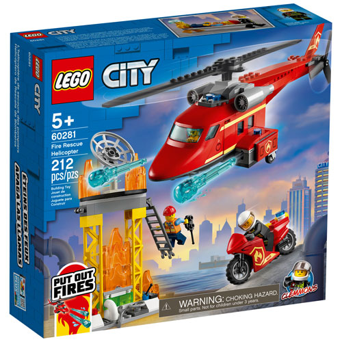 LEGO City : L'hélicoptère de secours des pompiers - 212 pièces
