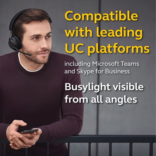 Jabra Evolve2 65 On-Ear Noise Cancelling Sound Isolating Truly Wireless Bluetooth 5.0 Headsets with Mic -USB-A- Black(26599-889-999)