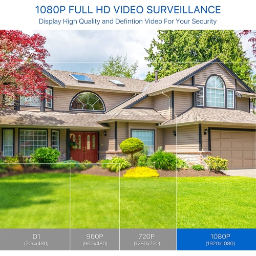 ZOSI – Caméra de surveillance extérieure hybride 4-en-1 2&nbsp;Mpx avec fil 1080p pour système de caméras de surveillance DVR TVI/CVI/AHD/CVBS,