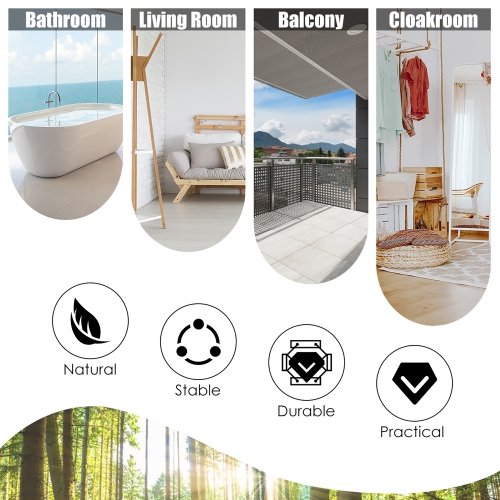 Costway 4Panels Folding Wooden Divider W/ V-shaped Design 5.6Ft Tall White