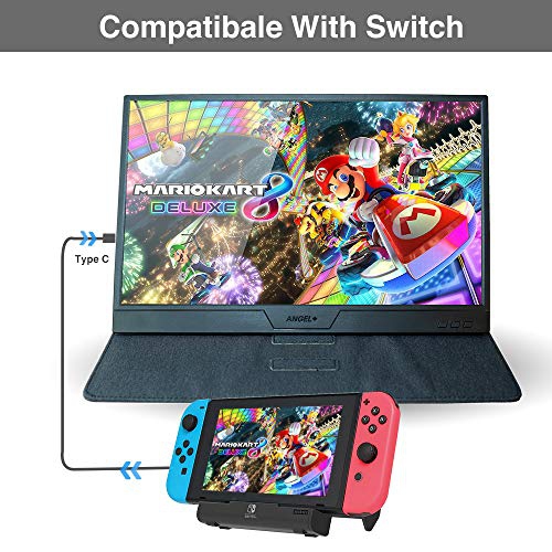 15.6’’ Full HD 1080P USB C and Mini HDMI Computer Gaming Display Monitor with Built-in Speaker and Smart Cover | Support Type C Reverse Charging |