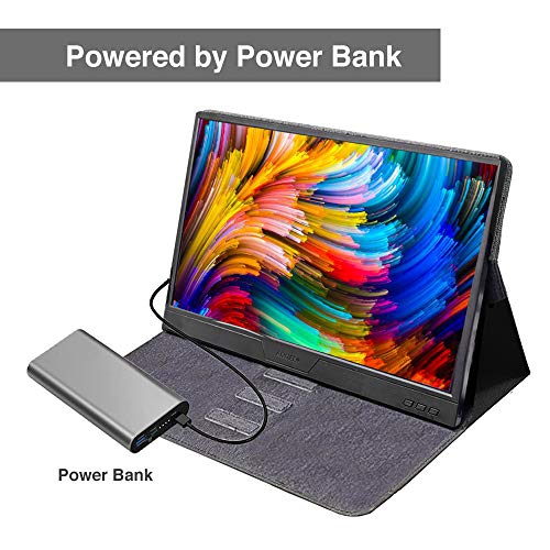 15.6’’ Full HD 1080P USB C and Mini HDMI Computer Gaming Display Monitor with Built-in Speaker and Smart Cover | Support Type C Reverse Charging |