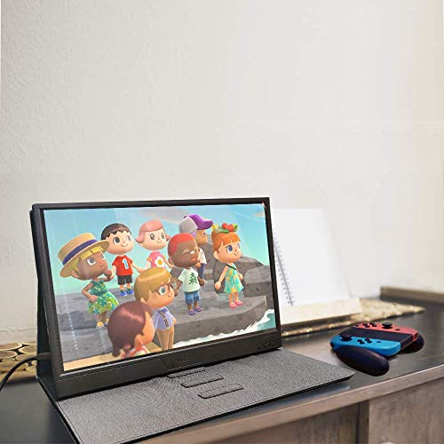 15.6’’ Full HD 1080P USB C and Mini HDMI Computer Gaming Display Monitor with Built-in Speaker and Smart Cover | Support Type C Reverse Charging |