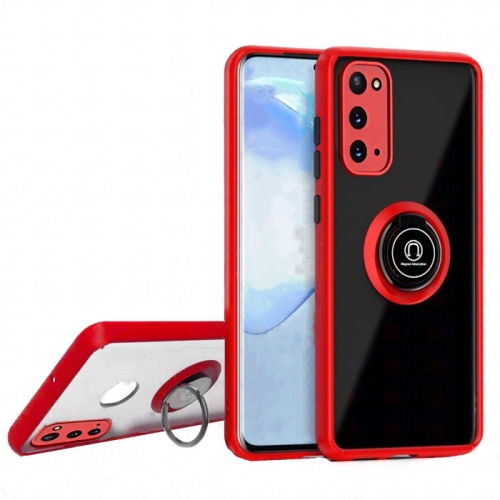 【CSmart】 Anti-Drop Rubberized Hybrid Magnetic Armor Case with Ring Holder for Samsung Galaxy Note 20, Red