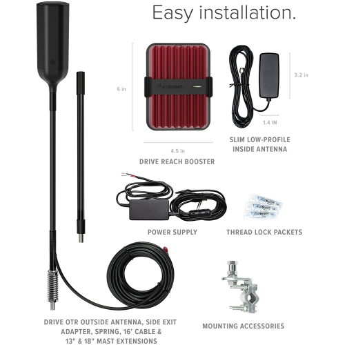 Ensemble amplificateur de signal pour véhicule à hotte intégrée Drive Reach de WeBoost