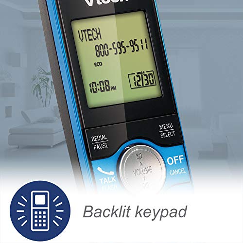 VTech DECT 6.0 Single Handset Cordless Phone with CID, Backlit Keypad and Screen, Full Duplex Handset Speakerphone, and Cal...