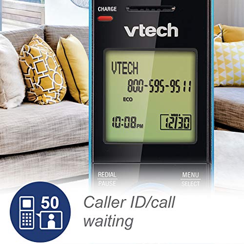 VTech DECT 6.0 Single Handset Cordless Phone with CID, Backlit Keypad and Screen, Full Duplex Handset Speakerphone, and Cal...
