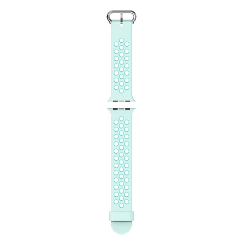 StrapsCo Perforated Rubber Strap for Apple Watch - Medium-Long - 40mm - Light Green & Teal