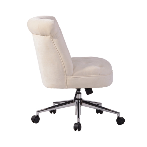 FurnitureR Task Chair Office Chair Mid Back Adjustable Height 360 Degree Swivel Fabric Upholstery with Soft Padded Seat with Metal Legs Winter Warm