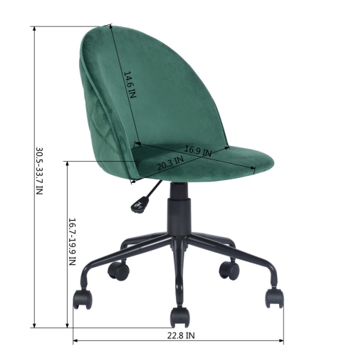 FurnitureR Velvet Swivel Task Chair