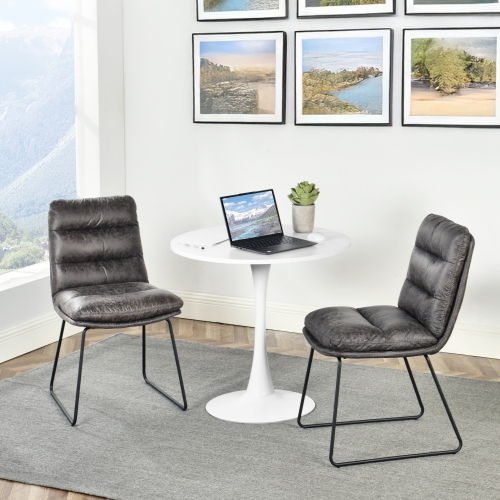 HOMY CASA Task Office Chair Desk Chair Adjustable Height 360 Degree Swivel Faux Leather Fabric Armless for Home Office