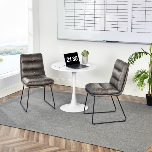 HOMY CASA Task Office Chair Desk Chair Adjustable Height 360 Degree Swivel Faux Leather Fabric Armless for Home Office