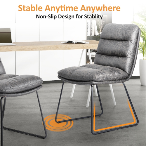 HOMY CASA Task Office Chair Desk Chair Adjustable Height 360 Degree Swivel Faux Leather Fabric Armless for Home Office