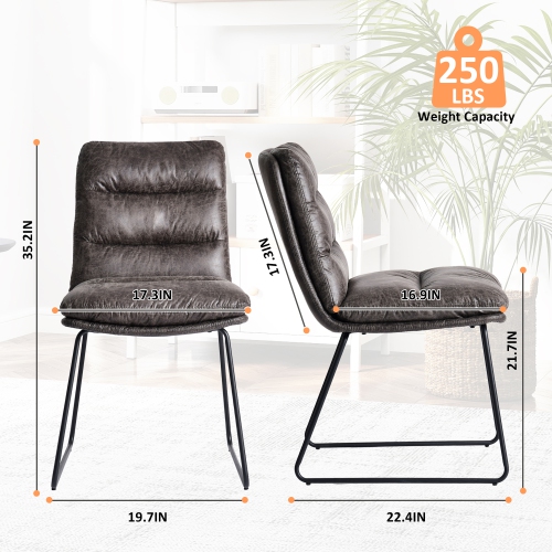 HOMY CASA Task Office Chair Desk Chair Adjustable Height 360 Degree Swivel Faux Leather Fabric Armless for Home Office